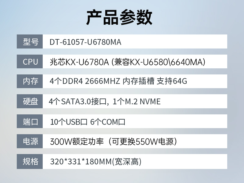 國產(chǎn)化工控機(jī)|中國兆芯處理器|DT-610X-U6780MA