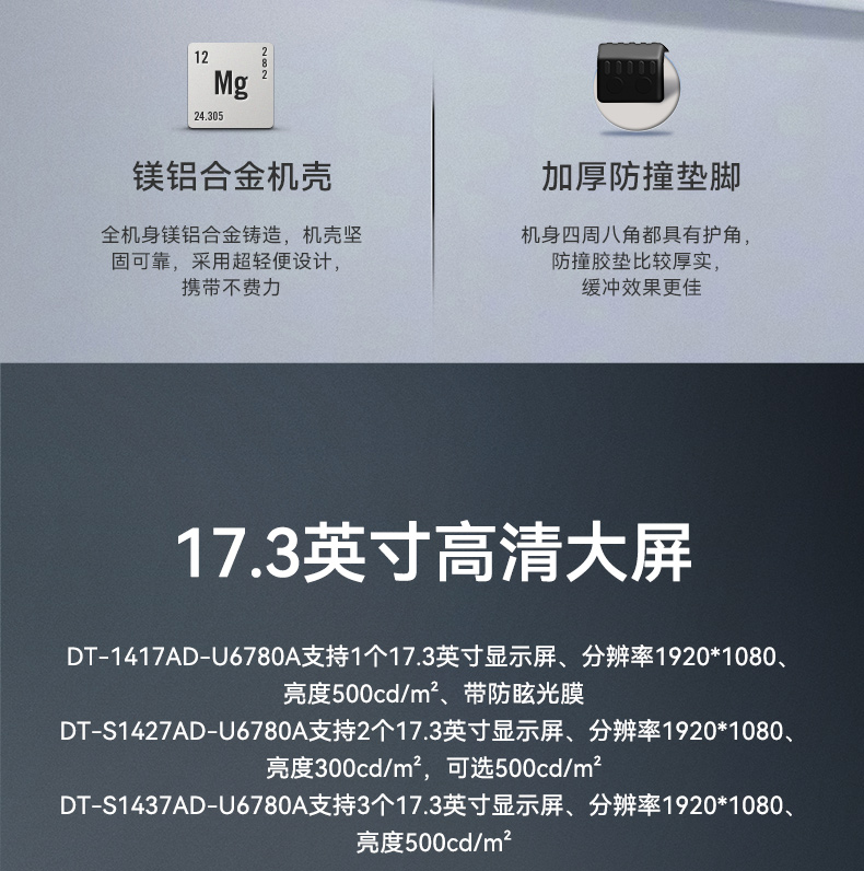 國產化雙屏加固計算機,兆芯cpu便攜式一體機電腦,DT-S1427AD-U6780A.jpg