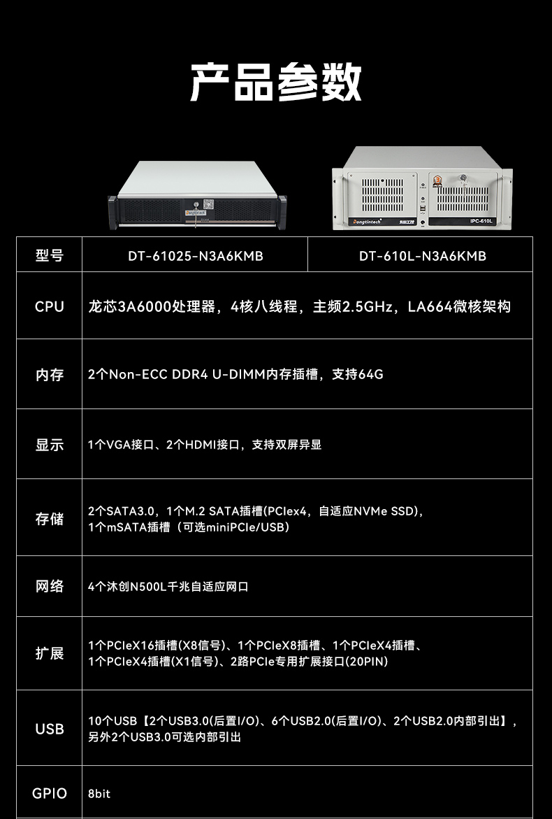 國(guó)產(chǎn)龍芯多網(wǎng)口鄂爾多斯工控機(jī),雙顯工業(yè)主機(jī)電腦,DT-61025-N3A6KMB.jpg